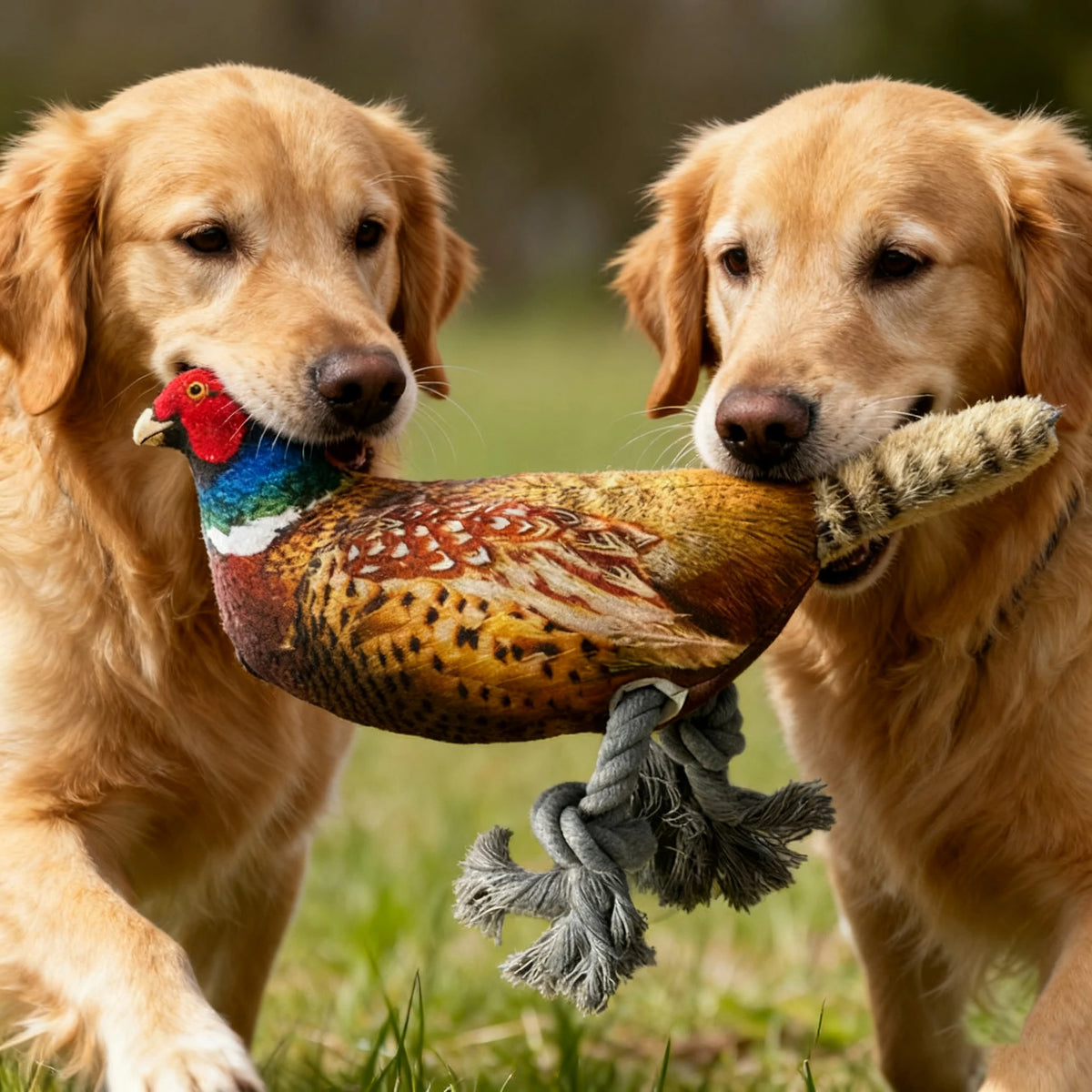 Plush Toy for Cats and Dogs: Lifelike Pheasant, Tear-Resistant Knotted Toy, Washable, Interactive Companion Toy for Pets