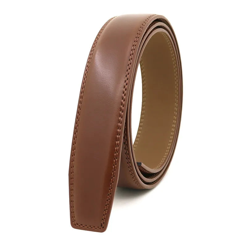 Men's Automatic Buckle Belts No Buckle Belt Brand Belt Men High Quality Male Genuine Strap Jeans Belt 3.5cm Mens Belts Luxury