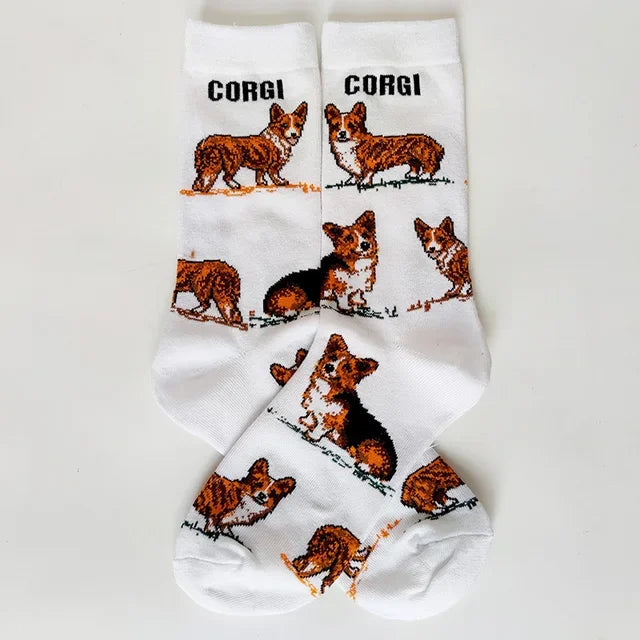 NEW Crew Fashion Funny Women Socks Border Collie Schnauzer Lab Scottie Beagle Boxer Pug Bulldog Sheltie Golden Doodle Retriever