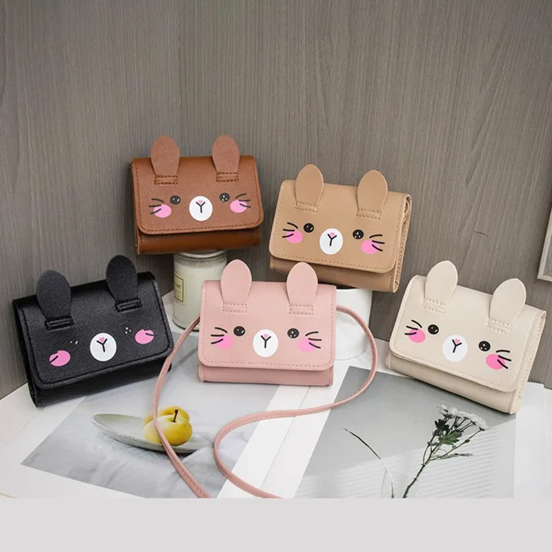 Children's Mini Handbags Cute Kids Coin Purse Wallet Fashion Princess Baby Girls PU Leather Small Shoulder Crossbody Bag NEW