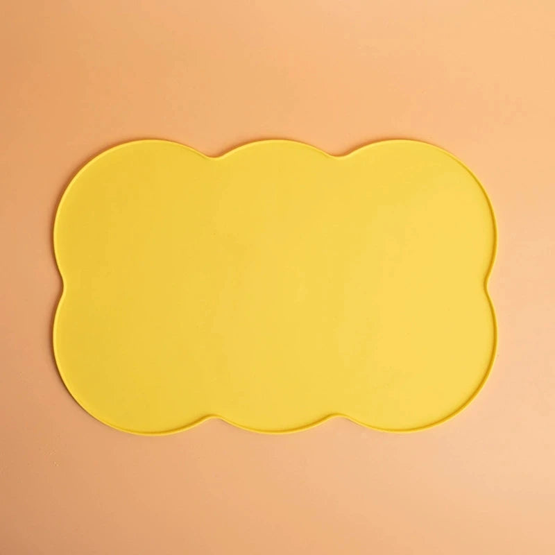 Silicone Pet Feeding Mat, Leak-Proof and Non-Slip Feeding Mat for Dogs and Cats, Oval Bowl Mat