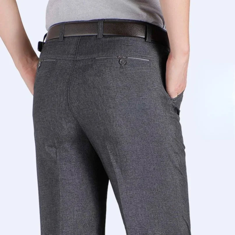 Big Plus Size Formal Pants Men's Summer Thin Autumn Thick Black Blue Grey Stretch Bussiness Loose Suit Office Trousers RIYBEOE