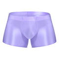 Swimwear for Men Low Rise Glossy Trunks Solid Color Boxers Shorts Homme Bathing Bottom Underpants Male Swimming Briefs Underwear