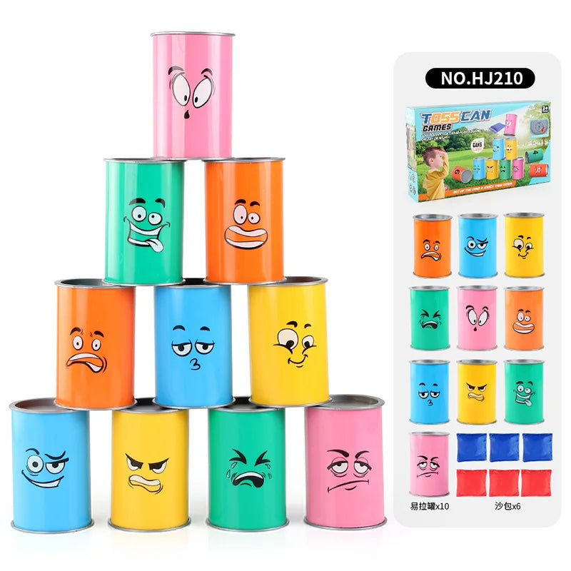 Children's Can Throwing Knockdown Game Set Indoor And Outdoor Sandbag Throwing Sports Toys for Kids