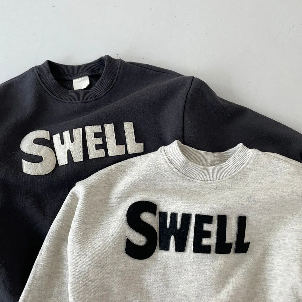 Kids Boys Sweatshirt Loose Fashion Letter Sports Sweatshirts Toddler Girl Pullover Sweater Cotton Tops Boy Kids Clothes