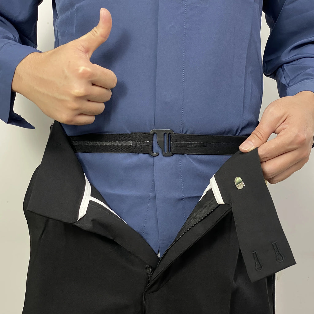 Men'S Knit Fabric Shirt Stays, Adjustable Elastic Non-Slip Polyester Belts for Formal Shirts, Ideal for Weddings,Groomsmen Gifts