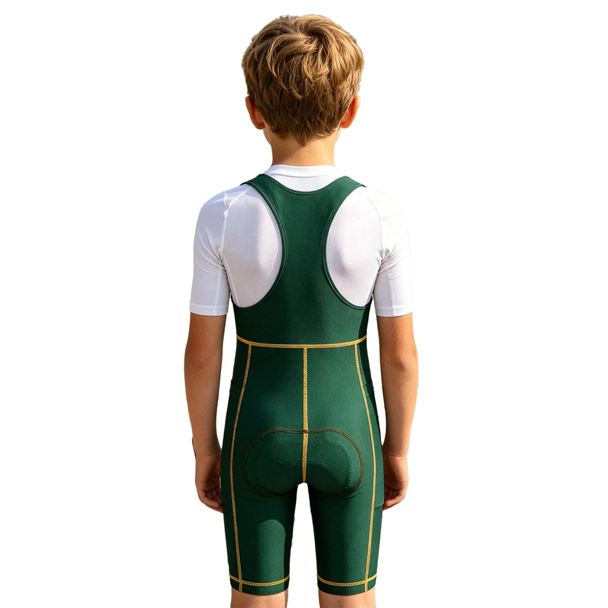 Boys Girls Tracksuit Kids Cycling Bib Shorts Pockets Suspenders Shorts 3D Padded Bicycle Biking Bib Shorts Sportswear Bodysuit