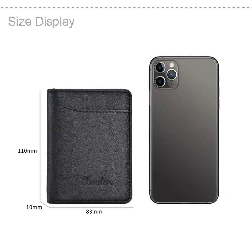 Men Bussiness Wallet Short Skin Wallets Purses PU Leather Money Clips Thin Wallet For Men Purses ID Card Holder Fashion