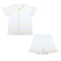 Ruffkids 100% Cotton Summer Kids Pajamas Sleepwear Seersucker Striped Matching Pjs Boys Clothes Loungewear Girls Pyjamas Set