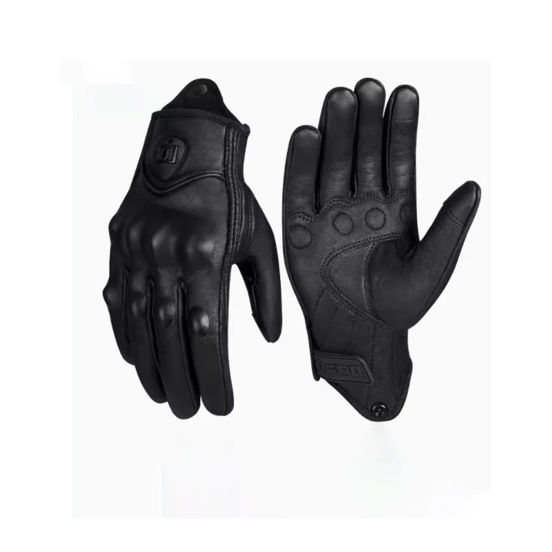 Summer Motorcycle Breathable Gloves Men Women Moto Leather Carbon Cycling Winter Motorbike Motorcross Motor Full Finger Gloves