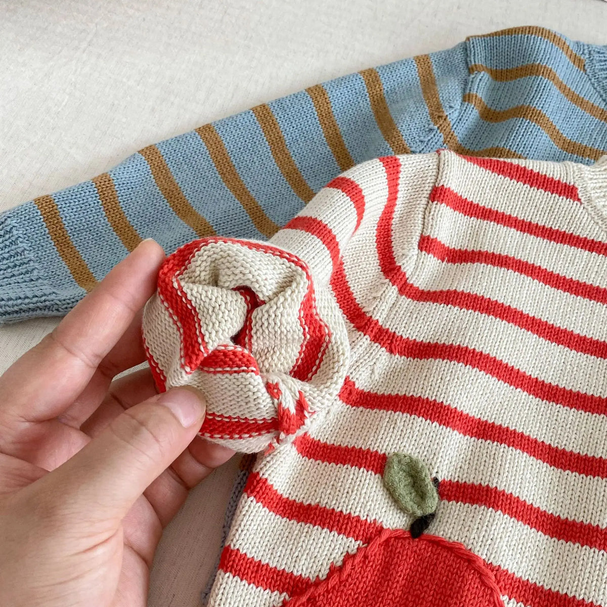 Kids Knitted Cardigan 2025 Autumn Korean Cute Girls' Striped Sweaters Coat Baby Boys Casual Knitwear Sweater Cardigans