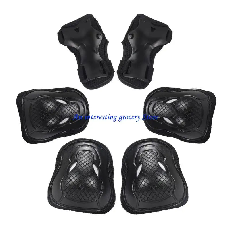 652D 6Pcs Kids Outdoor Sport Gear Set for Roller Skating Scooter Skateboard Cycling with Skating Knee Guard Elbow Hand Pad