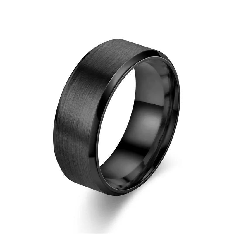 Fashion Charm Jewelry Ring For Men Women Stainless Steel Black Rings Wedding Engagement High Quality Matte Male Accessories