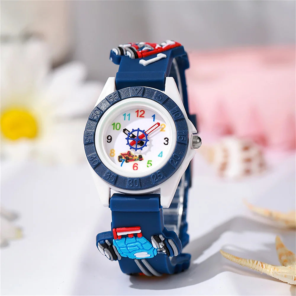 Children's watches Cool Cartoon Robot Quartz Watch Fashion Sports Black Silicone Boys Girls Gift Wristwatch