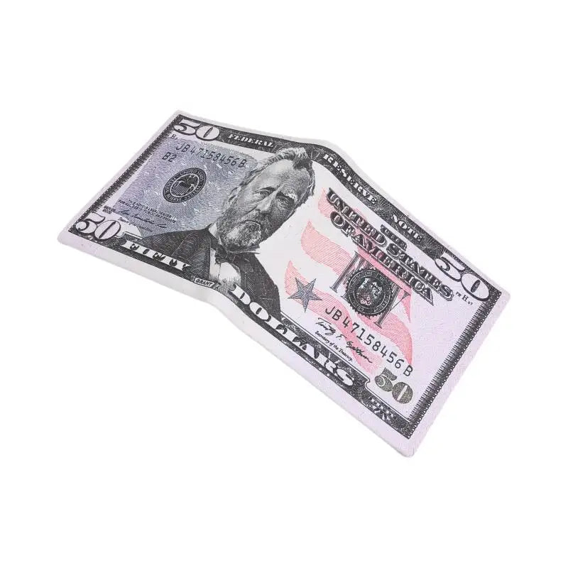 Men's Wallets With US Dollar Pattern Male PU Leather Wallet With Card Holder Coin Pocket Purse Fashion Large Capacity Purse Bag