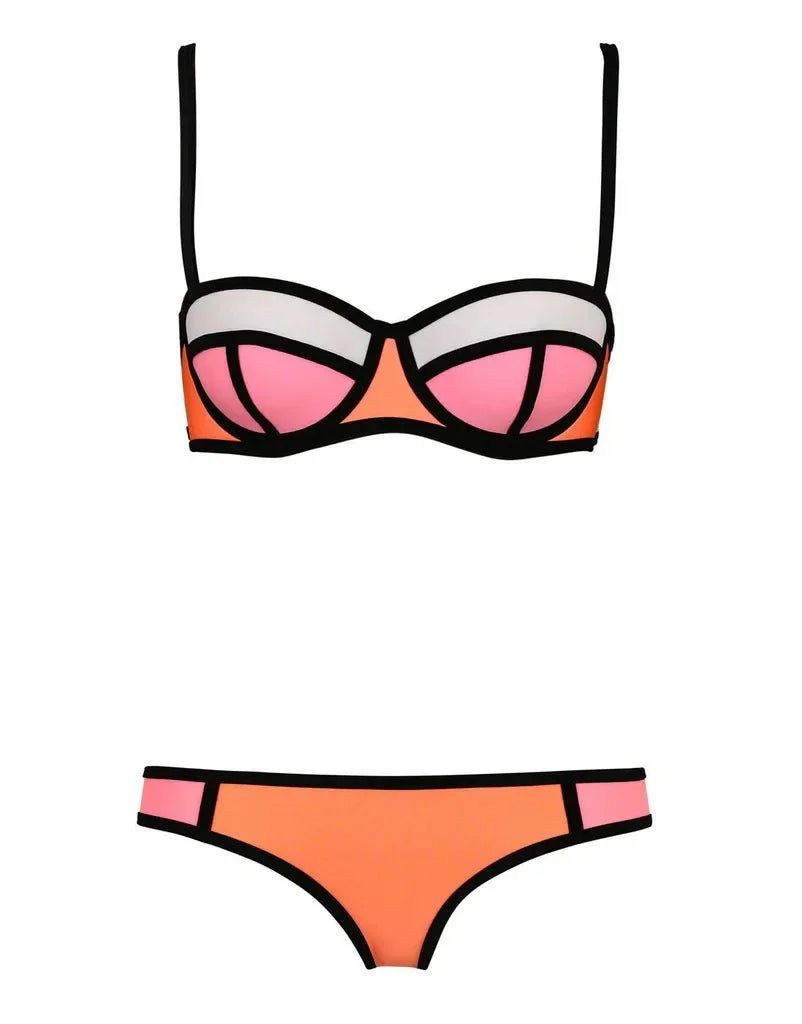 Sexy Multi-Color Zipper Bikini Swimsuit Women's Fashionable Swimwear Trendy Trending Summer Hot Sale Of The Season Bikini Set AE