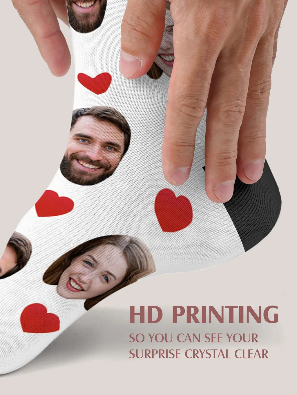 Custom Face Socks Personalized Photo Socks Customizable Funny Socks with Your Picture Two Sizes Available Unique Gift for Couple