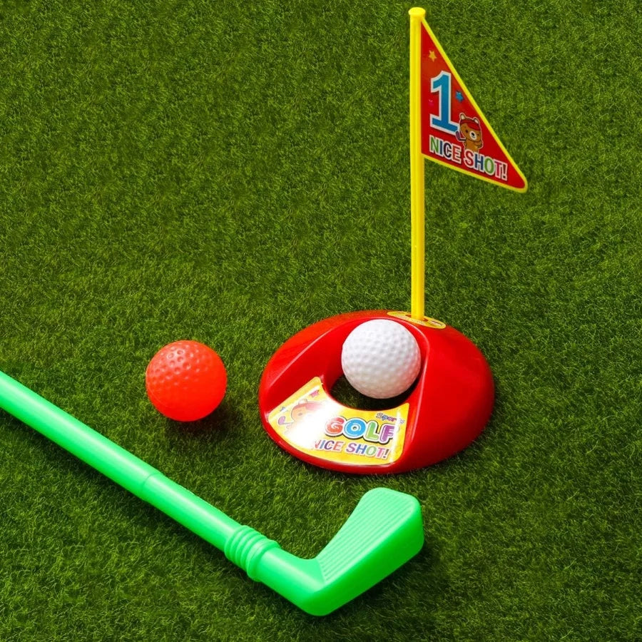 Children Golf Set: 9Pcs Kids Golf Sports Set, Kids Golf Clubs Indoor and Outdoor Golf Set for Boys and Girls, Random Color