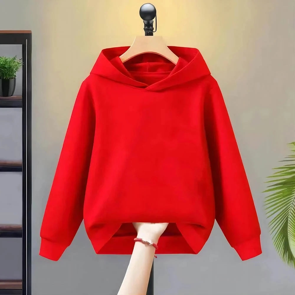 Kids' Hooded Sweatshirt for Boys & Girls Aged 3-12 | Multi-Color in Red, Pink, White & Black | Casual Versatile Kids' Top & Coat