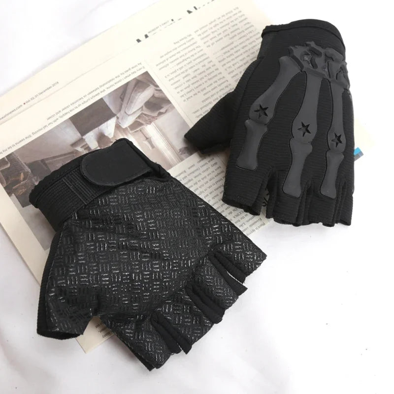 Men Riding Fingerless Gloves Non-slip Half Finger Tactical Gloves for Motorcycle Cycling Hiking Hunting Outdoor Sports Mittens