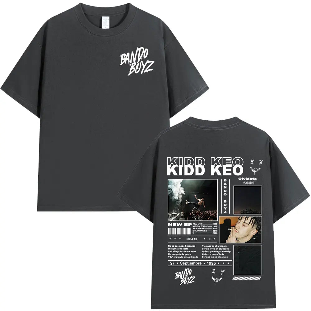 Rapper Kidd Keo Bando Boyz Tour Merch T-shirts Men Women Fashion Hip Hop Street T-shirt Summer Casual Cotton Oversized T Shirts