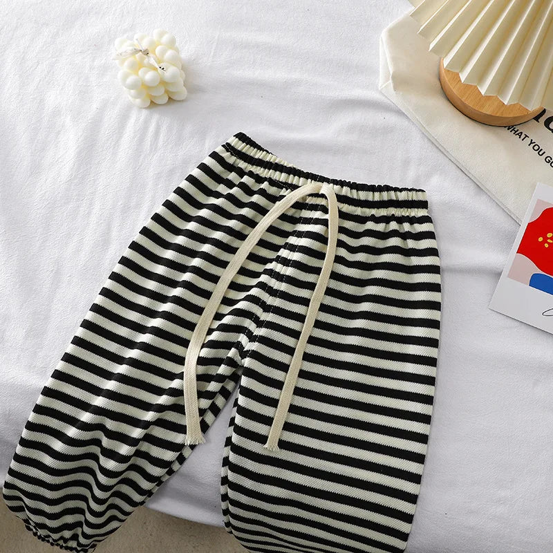 Kid Summer Mosquito Pants for Boys and Girls' Baby Casual Striped Outwear Sports Pants for Children's Trousers
