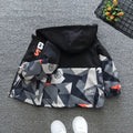 Kids Hooded Jackets Spring Boys Zipper Thin Windbreaker Coat Casual Print Girls Punching Children Outerwear Camouflage Jacket