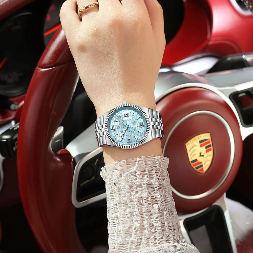 POEDAGAR Casual Women's Watches Luxury Stainless Steel Date Watch For Woman Luminous Waterproof Quartz Fashion Ladies Wristwatch