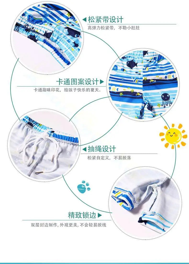 Boys Swimming Shorts Cartoon Swimwear Bathing Suit Trunks Children Swim Beach Wear Briefs Swimsuit Beachwear for 1-4years old