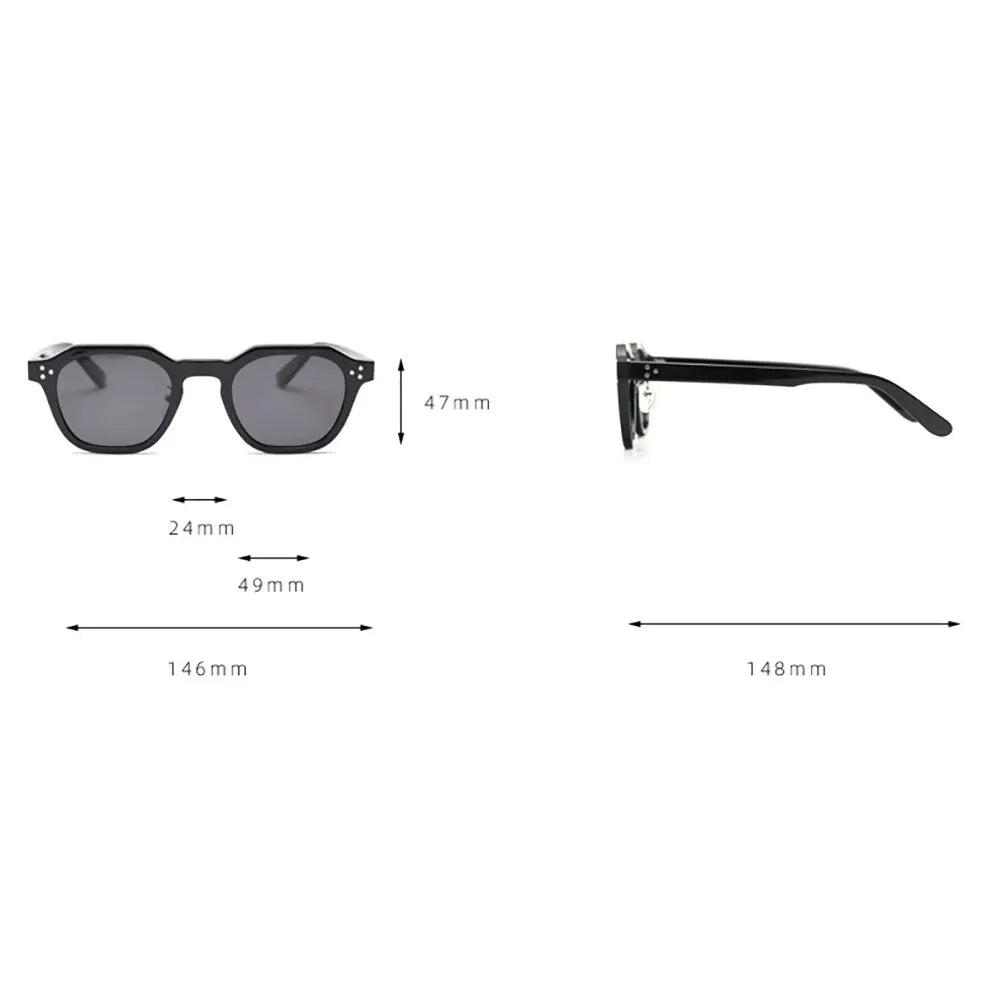 Polarized Sun Glasses for Women Mens TR90 Square Polygon Vintage Sunglasses with Thick Frame Luxury Brand Design Retro Eyewear