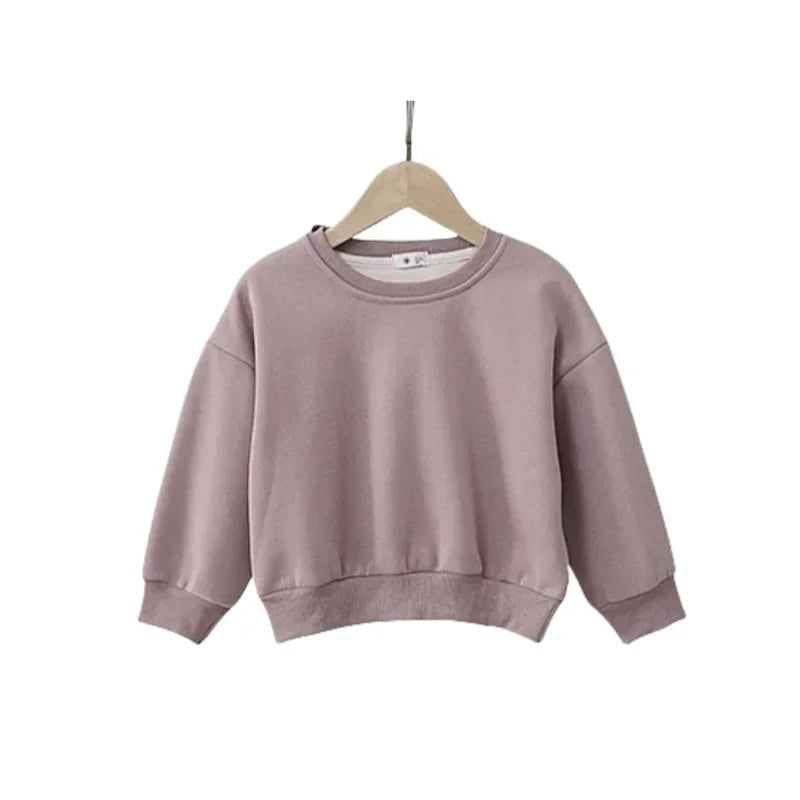 Children's Hoodies 1-7 Y Boys Solid Simple sweatshirt Girls O-neck Pullover 6 Colors Spring Autumn Teenage Casual Tops