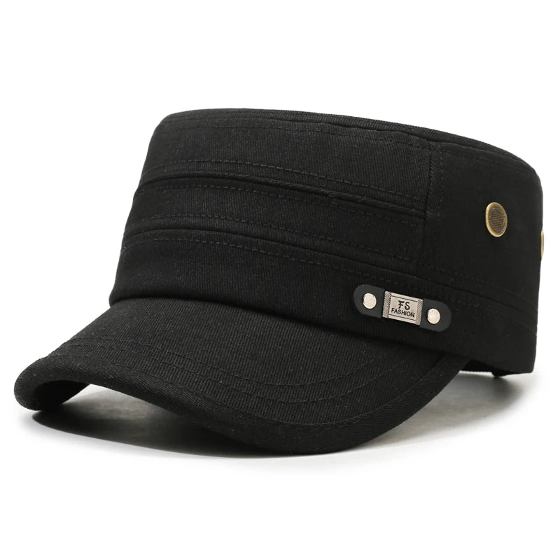 Men's Solid Color Flat Top Hat for Outdoor Leisure & Travel – Minimalist, Elegant, Sun-Shading & UV-Protective