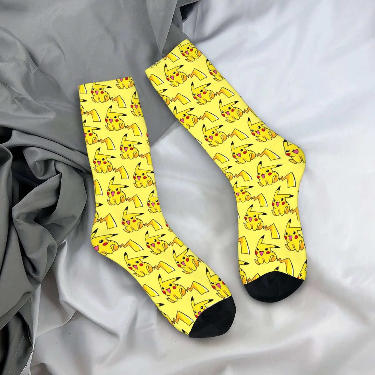 Men's Socks Pokemon Characters  Stockings Non-Slip Comfortable Socks Autumn Modern Design Outdoor Sports Socks