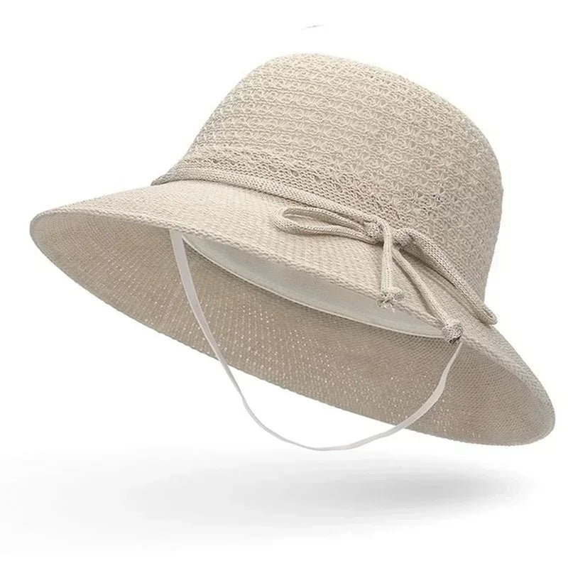 Hats for Women Summer Braided Beach Sun Hat Solid Color Sunshade Lady Visor 6cm Brim Sunhat Travel Vacation Accessories