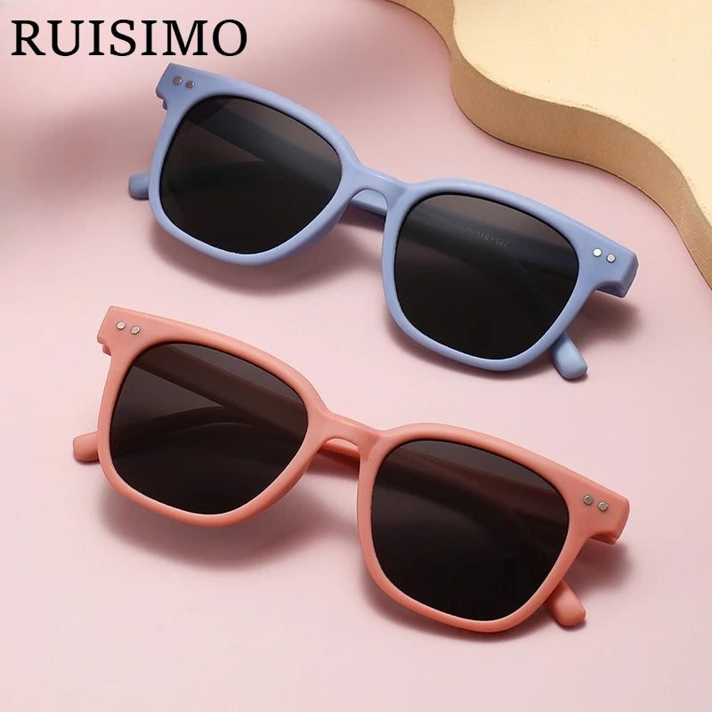 Children Square Polarized Sunglasses UV Protection Fashion Trend Glasses Boys Girls Shades Cute Baby Goggles Kids Sun Glasses