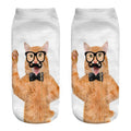 New Women Hot Sell 3D Printed Cool Fashion Funny Cats Cosplay Daily Life Story Socks Short Socks Art Novelty Xmas Gift Dropship