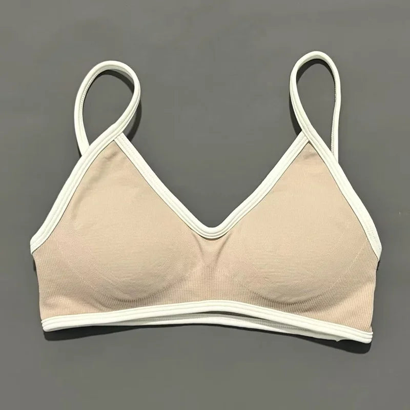 Sports Bra For Women Padded Wireless Yoga Bra Seamless Breathable Shockproof Gym Workout Crop Top Adjustable Straps Bralette