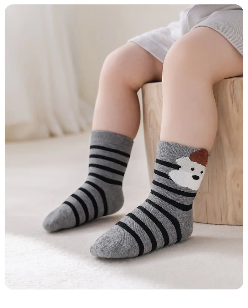 5 Pairs/Lot Boys Children Socks 0-12 Years Cartoons Baby Socks Soft Cotton Comfortable Toddler Kids Socks Girls Knee High Socks
