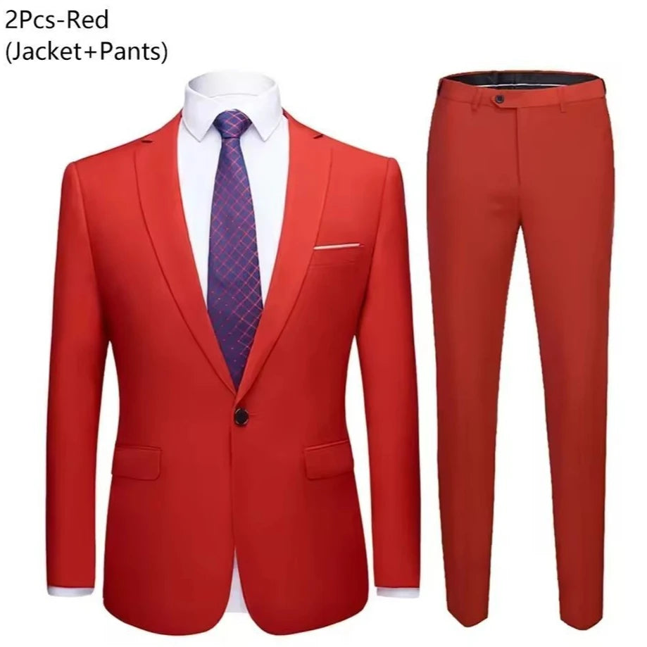 Men Suits Set  2 Pieces Jackets Pants For Wedding Elegant Slim Fit Blazers Formal Outfit Fashion Classic Full 2025 Costume
