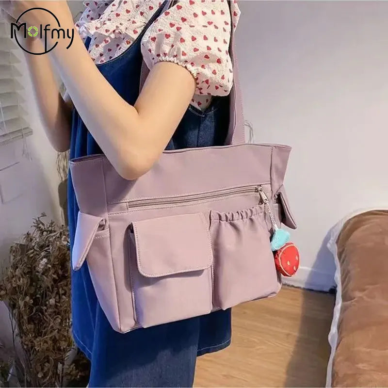Large Capacity Crossbody Bag with Multiple Pockets Oxford Messenger Tote bag Adjustable Shoulder Handbags for School Travel Dail