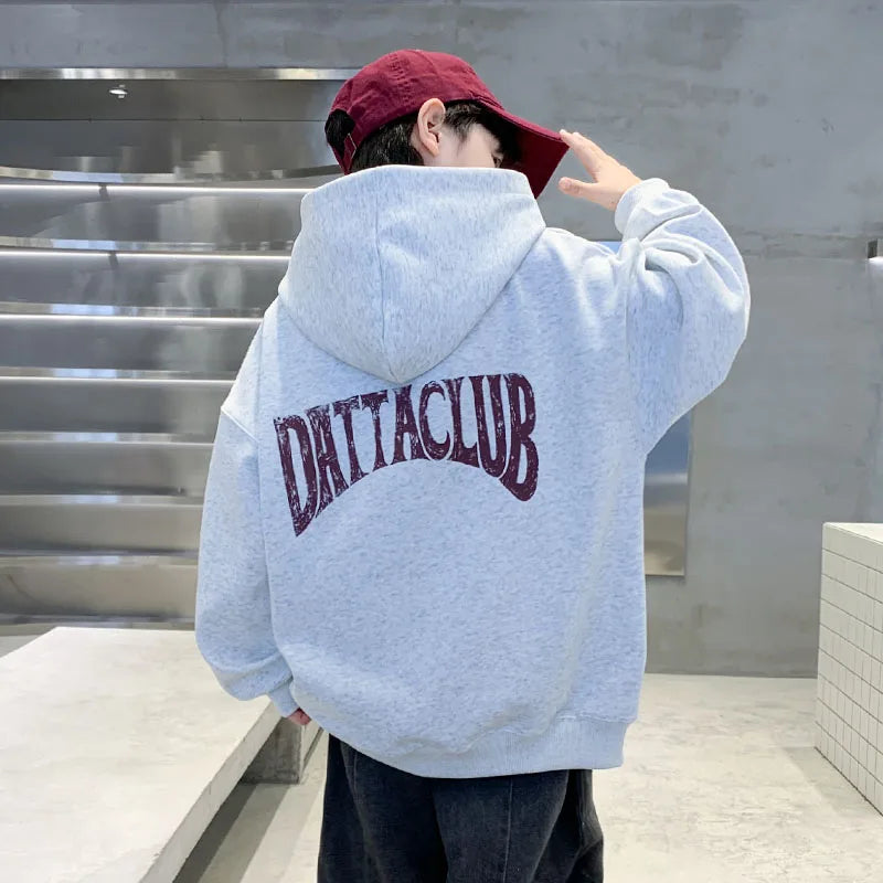 Fashion Casual Kids Autumn Hoodies For Boys Hip Hop Street Wear Sweatshirts Skateboard Children Pullover Cotton Tops With Hood