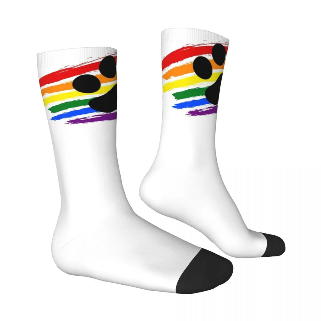 Men's Socks Pup Paw Dark Design Stockings Winter Gothic Warm Soft Socks Custom Climbing Non Slip Socks