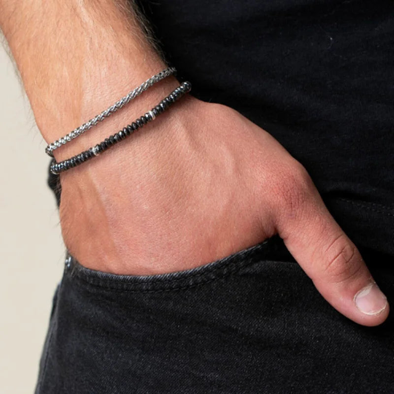2pcs/Set Fashion Beaded Bracelets for Men And Women with Stone Charm Jewelry Set Best Gift Ideas