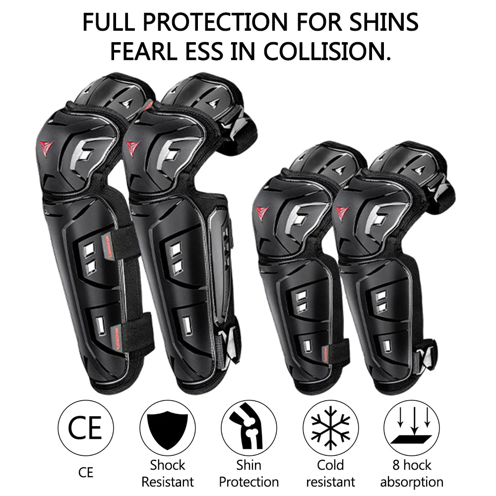 Outdoor Sport Equipment Riding Protective Gears 4Pcs/set Knee Elbow Protective Pads Motorcycle Motocross Skating Protectors