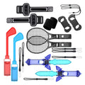 Sports New 12-in-1 Game Somatosensory Sports Accessories Set Tennis Racket Golf Club Sword Leg Wrist Strap Band