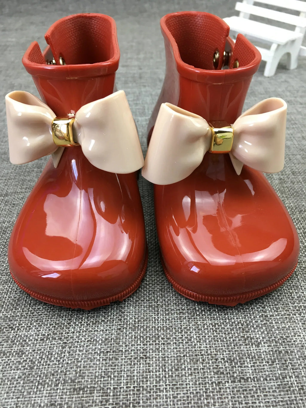 New Children Rain Boots For Girls Toddlers Kids Rain Shoes Soft PVC Jelly Boots With Bow-knot Cute Water-proof Rain Boots