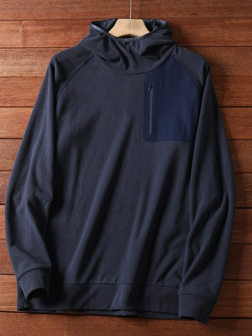 Men's Hooded Fleece-Lined Jacket Autumn Spring Lightweight Fabric Plaid Sweatshirt Coat Bird Pattern Modern Style Straight Cut
