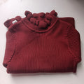 Kids Girls Ruffle Sweaters New Children Thin Knitted Tops Autumn Winter Cotton Pullovers Pink Turtleneck Tops Korean Style Warm
