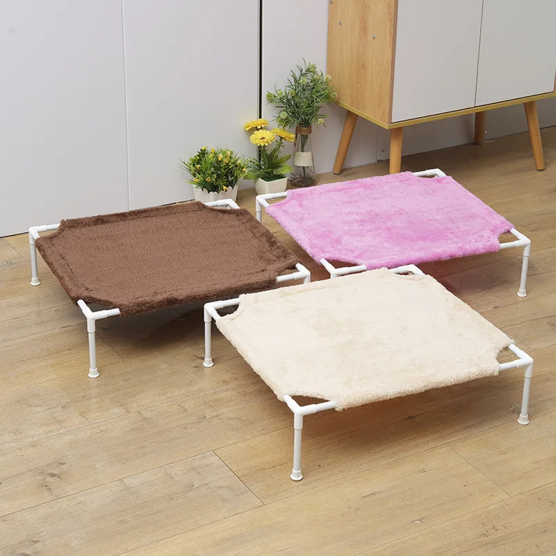 Cat bed dog kennel spring summer autumn winter removable washable plush cloth cover metal cat bed teddy small dog pet bed