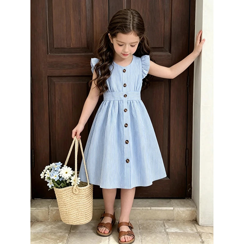 Kids Dress For Girls 8-12 Years Summer Girls Dopamine Dress Graduation Birthday Party Event Fresh Sweet Style Girls Dress